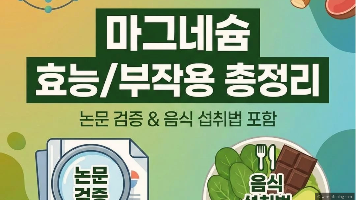 마그네슘의 주요 효능과 건강 관리에 도움이 되는 활용 포인트를 정리합니다.
